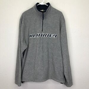 Old Navy Fleece Pullover Mens XL Grey 1/4 Zip Embroidered Logo Vintage Style